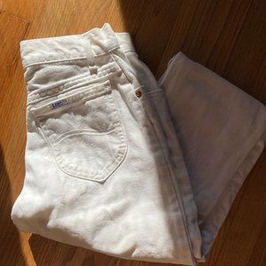 Lee High Waisted White Jeans Womens Straight Leg 24 - Petite / Women's / Minimal
